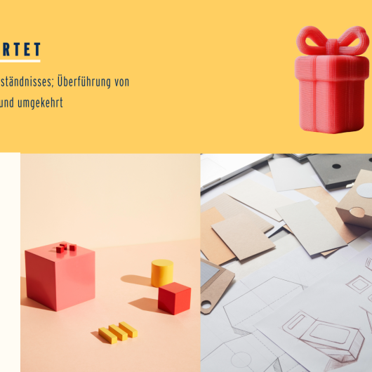 Vorteile Rapid Prototyping mit vier Bildern von der Skizze zum 3D Objekt