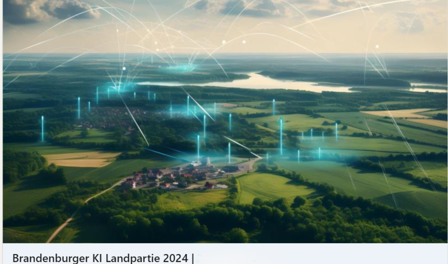 Landschaftsblick mit digitalen Zeichnungen