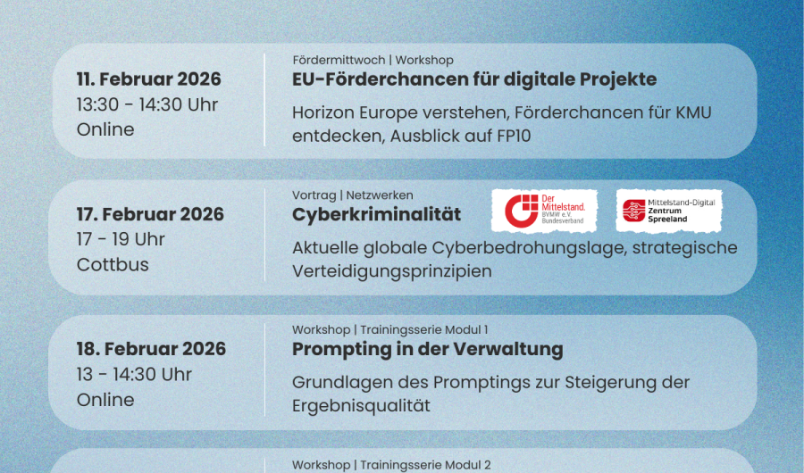 Flyer Monatsübersicht Veranstaltungen Februar 2026