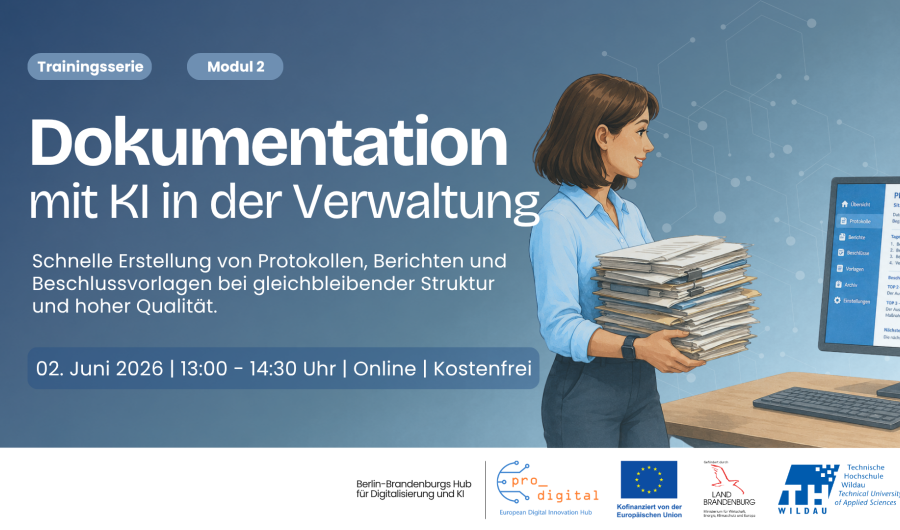 Flyer zur Veranstaltung - Dokumentation mit KI in der Verwaltung