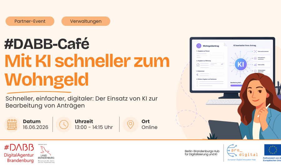 Flyer #DABB-Café: Mit KI Schneller zum Wohngeld