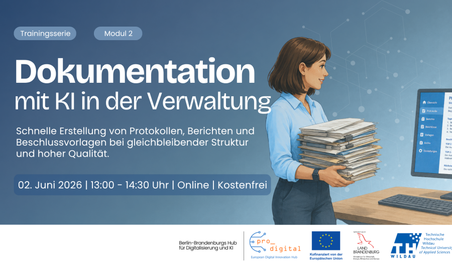 Flyer zur Veranstaltung - Dokumentation mit KI in der Verwaltung