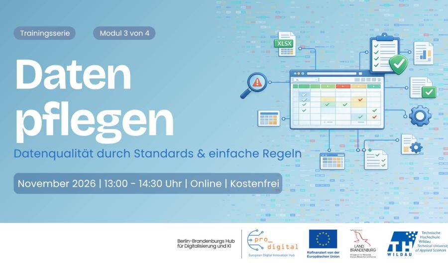 Flyer zur Veranstaltung Datenmanagement für die Verwaltung - Daten pflegen
