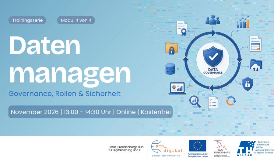 Flyer zur Veranstaltung Datenmanagement für die Verwaltung - Daten managen