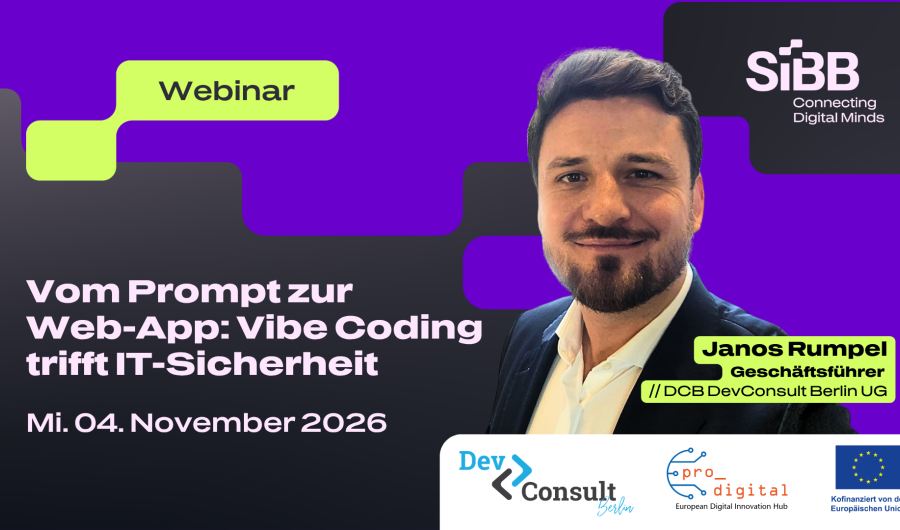 Flyer zur Veranstaltung Vom Prompt zur Web-App: Vibe Coding trifft IT-Sicherheit