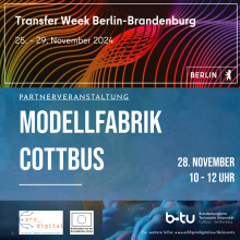 Flyer für Modellfabrik Transfer Week Berlin-Brandenburg 2024