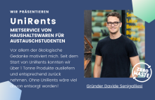 Flyer mit Angeboten der Firma UniRents