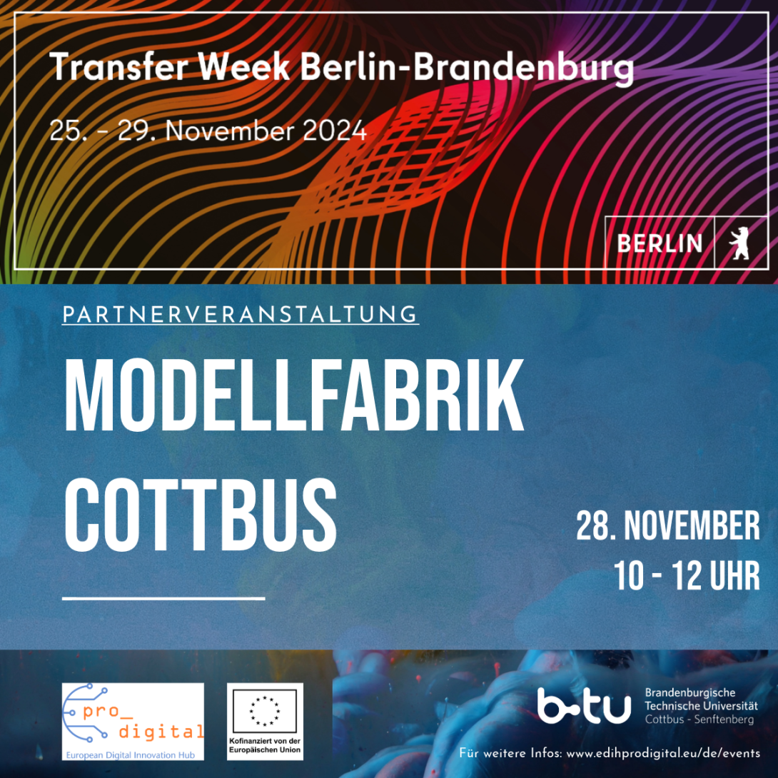 Flyer für Modellfabrik Transfer Week Berlin-Brandenburg 2024