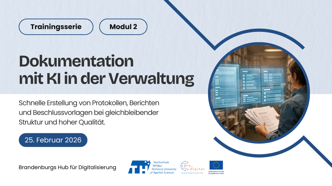 Flyer zur Veranstaltung - Dokumentation mit KI in der Verwaltung