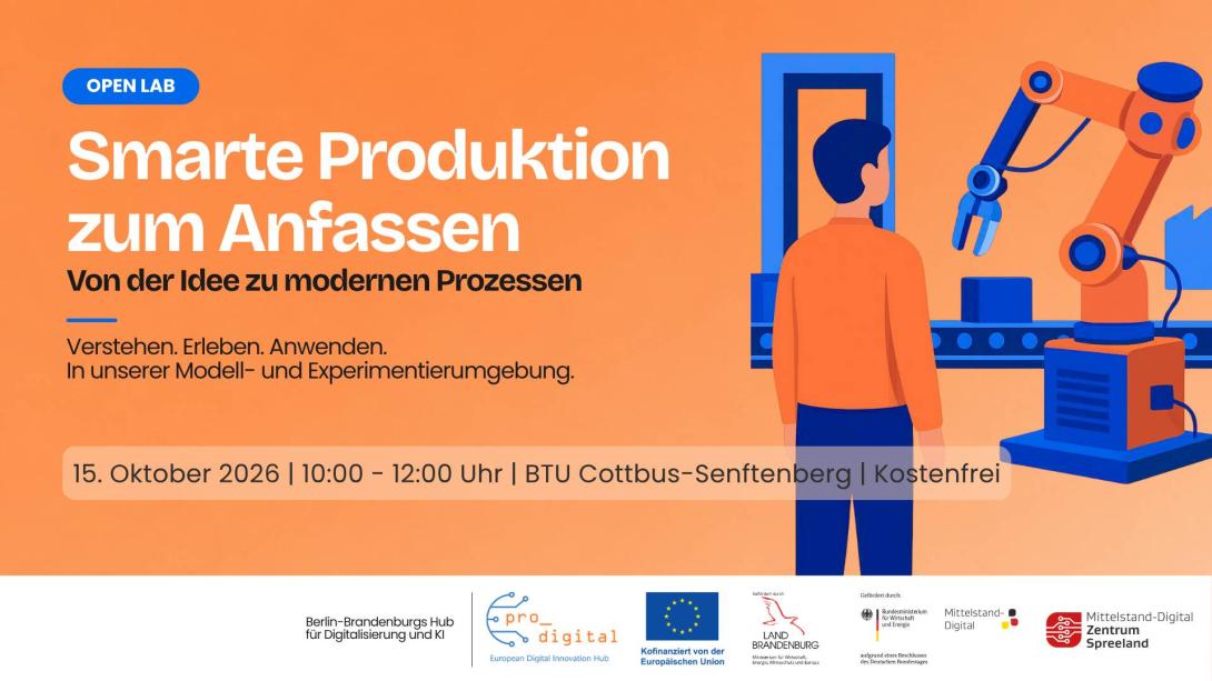 Plakat zur Veranstaltung - Open Lab: Smarte Produktion zum Anfassen - Von der Idee zu modernen Prozessen