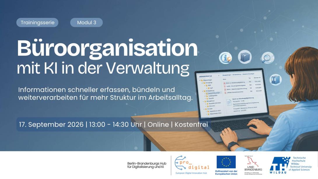 Flyer zur Veranstaltung - Büroorganisation mit KI in der Verwaltung