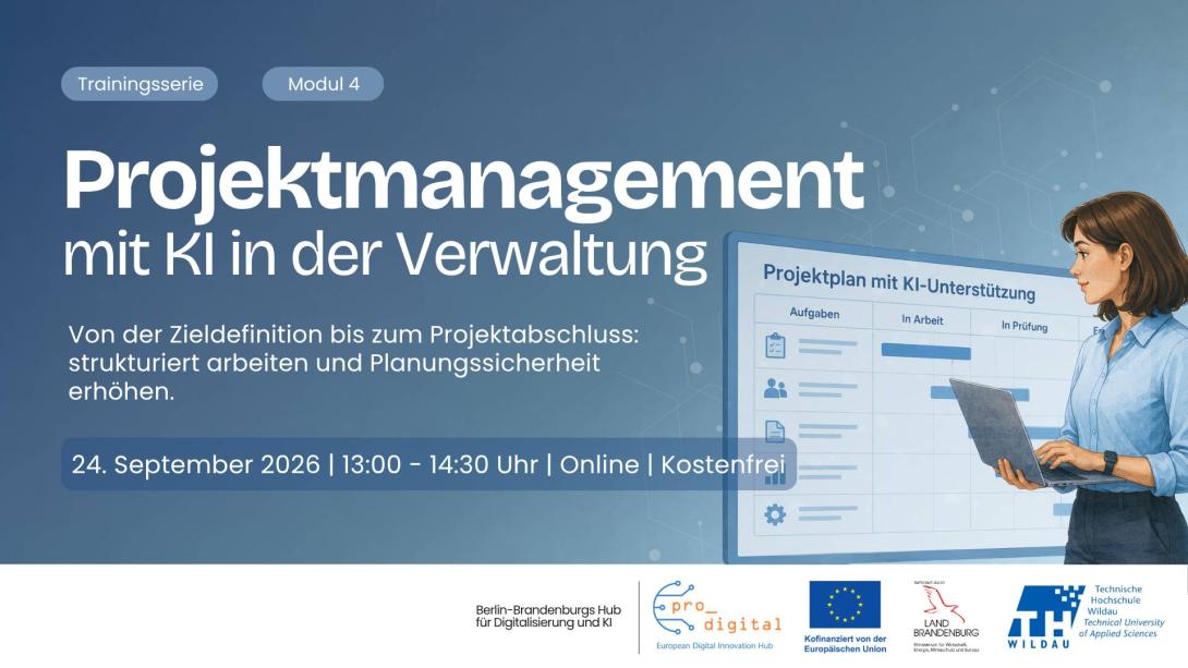 Flyer zur Veranstaltung - Projektmanagement mit KI in der Verwaltung