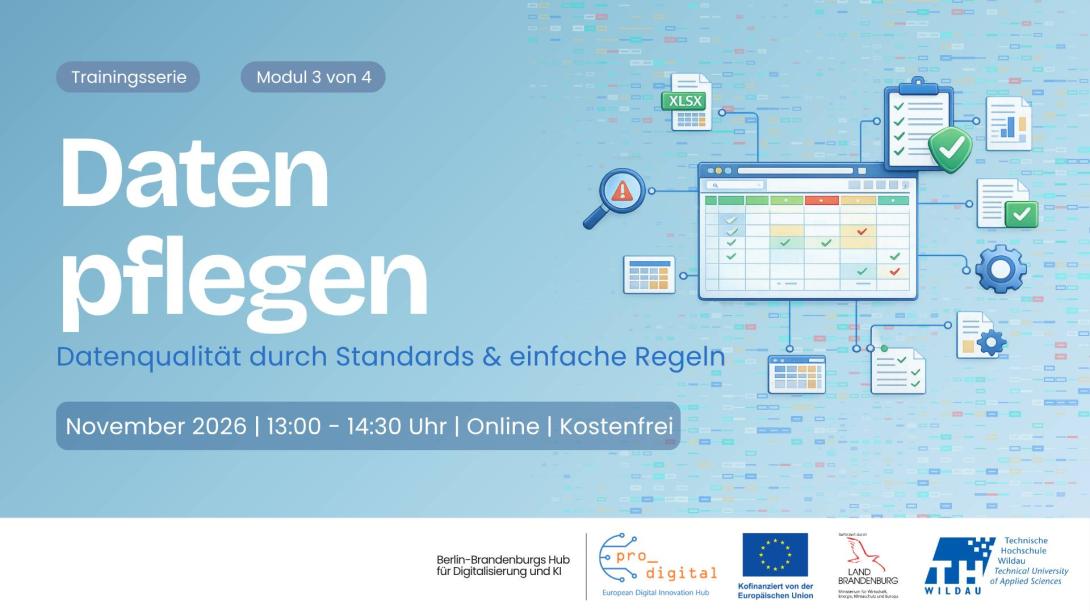 Flyer zur Veranstaltung Datenmanagement für die Verwaltung - Daten pflegen
