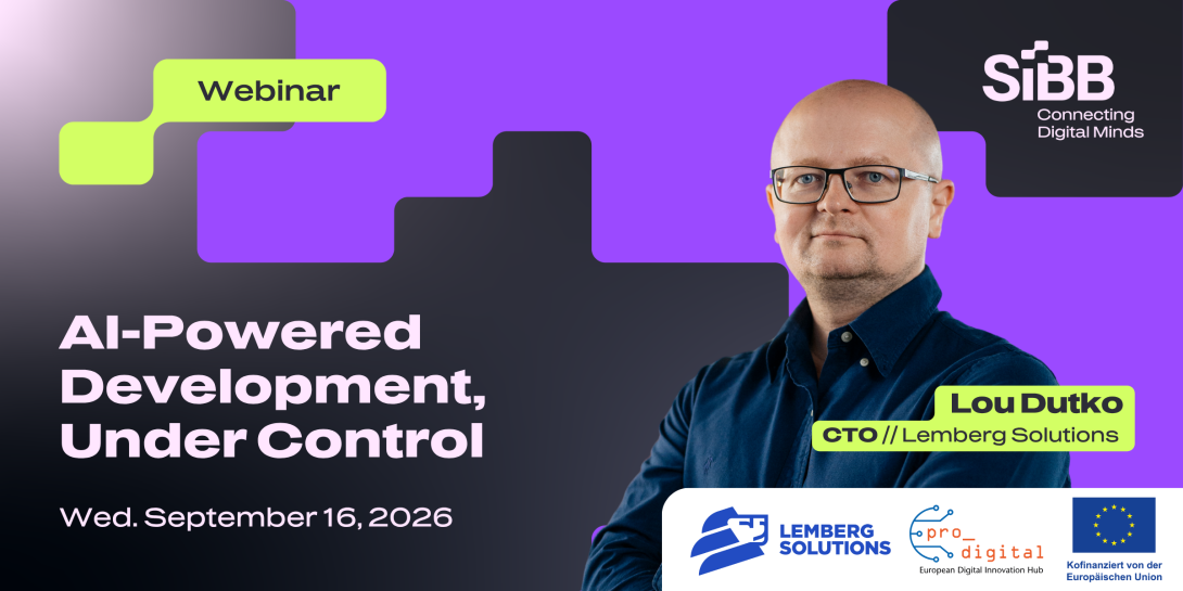 Flyer zur Veranstaltung - AI-Powered Development Under Control