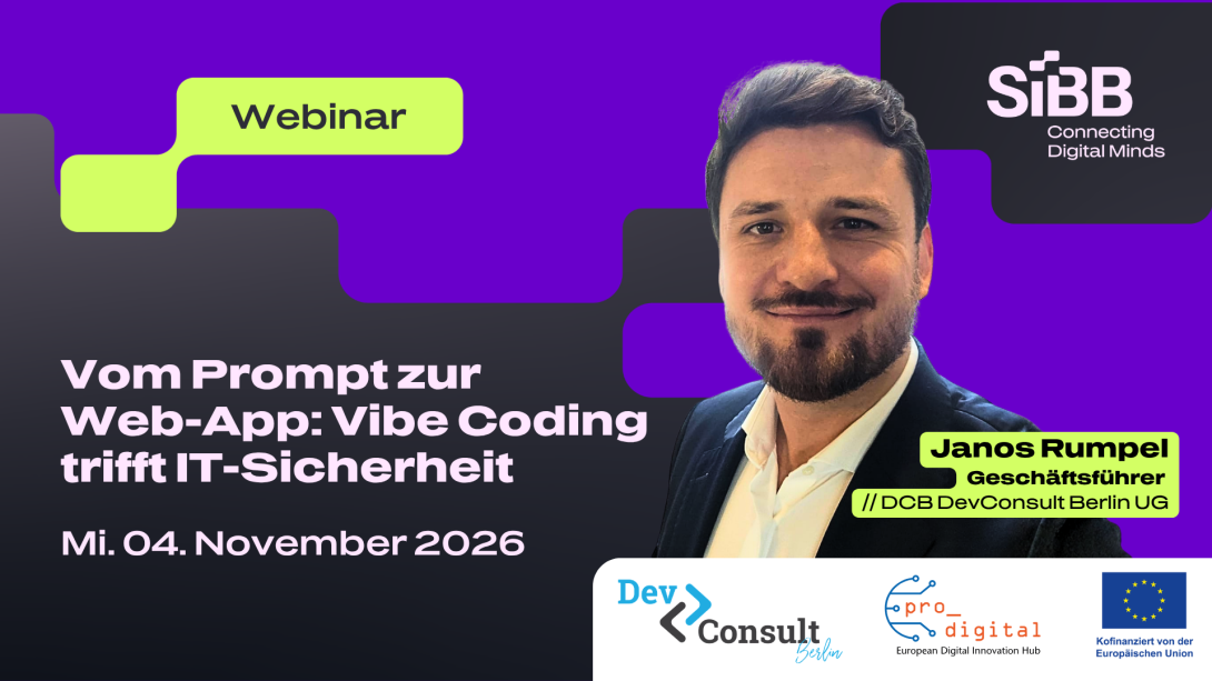 Flyer zur Veranstaltung Vom Prompt zur Web-App: Vibe Coding trifft IT-Sicherheit